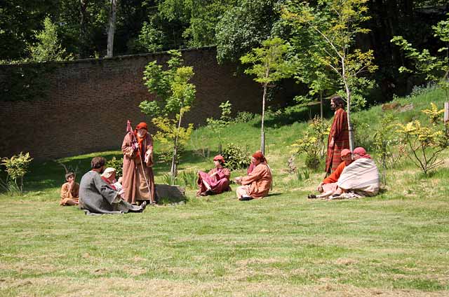 A scene from 'The Life of Jesus Christ' - a play presented at Dundas Castle  -  Jesus and His Disciples in the Garden of Gethsemane