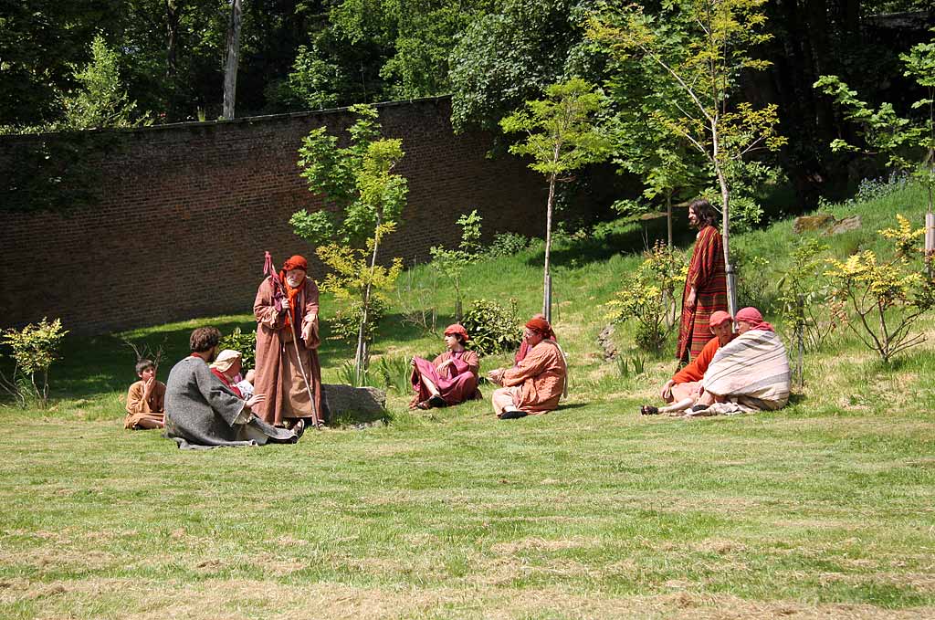 A scene from 'The Life of Jesus Christ' - a play presented at Dundas Castle  -  Jesus and His Disciples in the Garden of Gethsemane