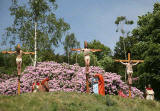 A scene from 'The Life of Jesus Christ' - a play presented at Dundas Castle  -  Jesus is Crucified on the Cross at Calvary