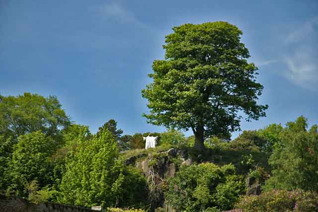 A scene from 'The Life of Jesus Christ' - a play presented at Dundas Castle  -  Following His Resurrection, Jesus ascends into Heaven