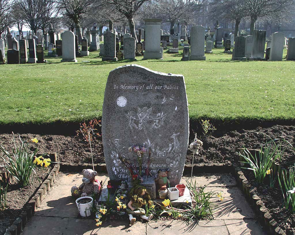 Gravestone 'In Memory of all our Babies - near the entrance to Eastern Cemetery