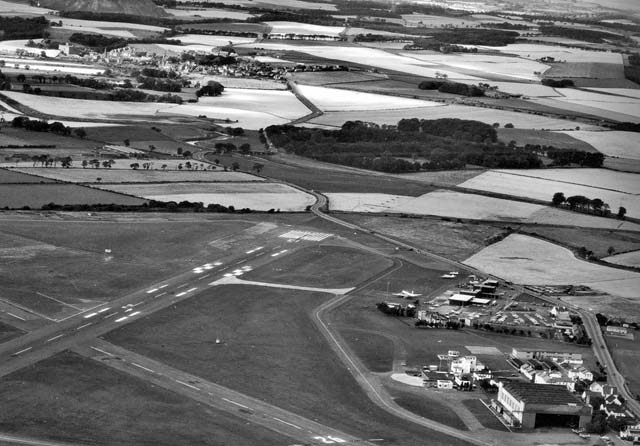 Aerial View of Edinburgh Airport and the A9, taken in 1966