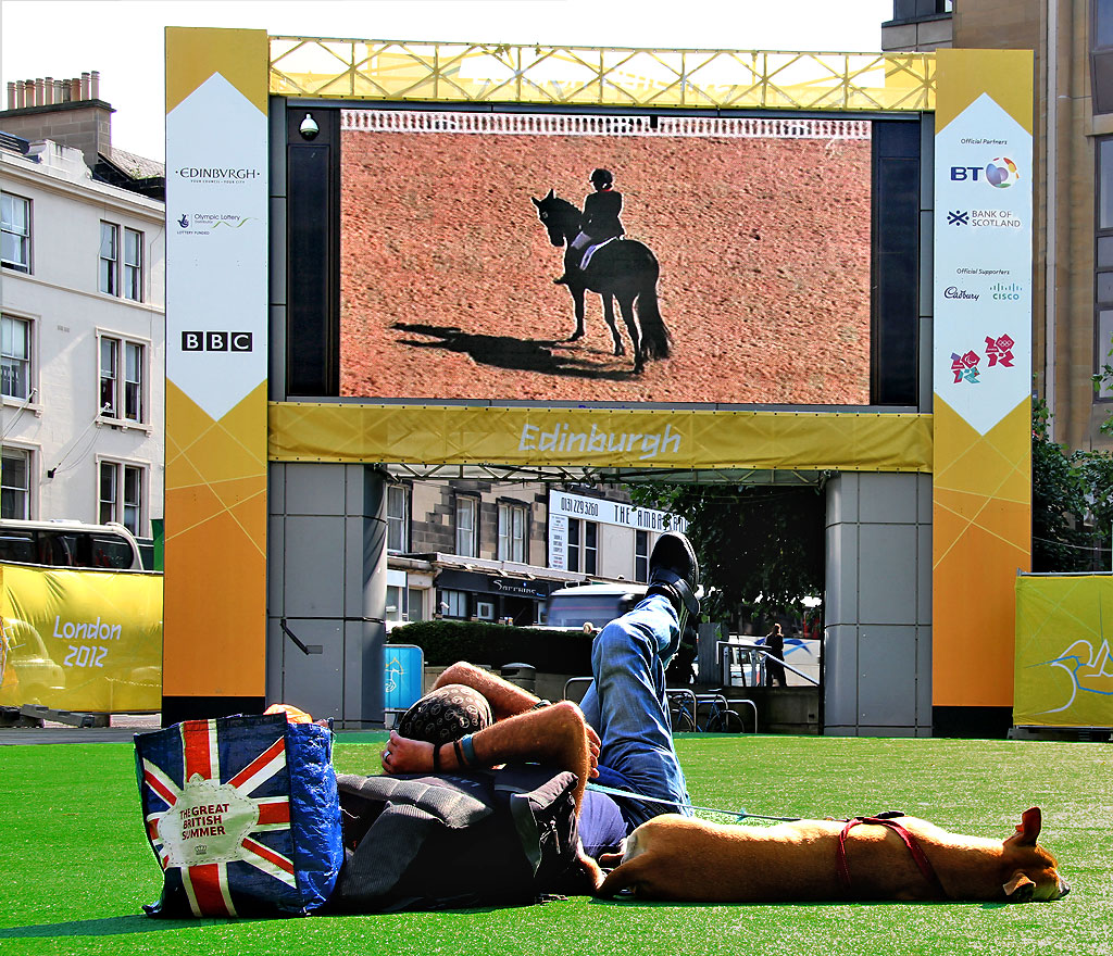 Watching the 2012 Paralympic Games on the Big Scteen in Festival Square