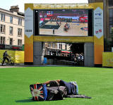 Watching the 2012 Paralympic Games on the Big Scteen in Festival Square