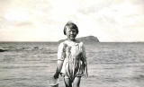 Girl on the Beach, around 1925.  Craigleith Island in the background