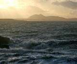 View from Port Seton, looking towards Arthur's Seat in Holyrood Park, Edinburgh