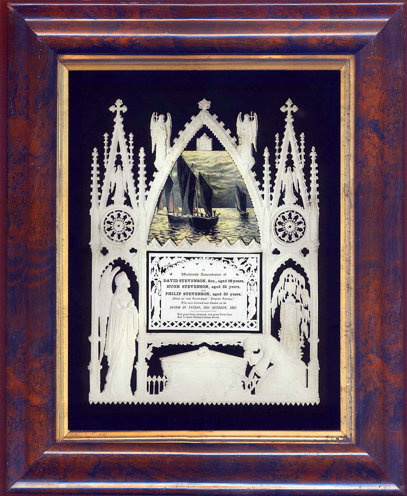 Enlargement of a Remembrance to David Stevenson and his two sons who were drowned at sea in the Firth of Forth in the Storm of 14 October 1881
