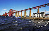 The Forth Bridge and 'Forth Belle' and the new Lifeboat Station at Hawes Pier, Queensferry  -  October 29, 2013