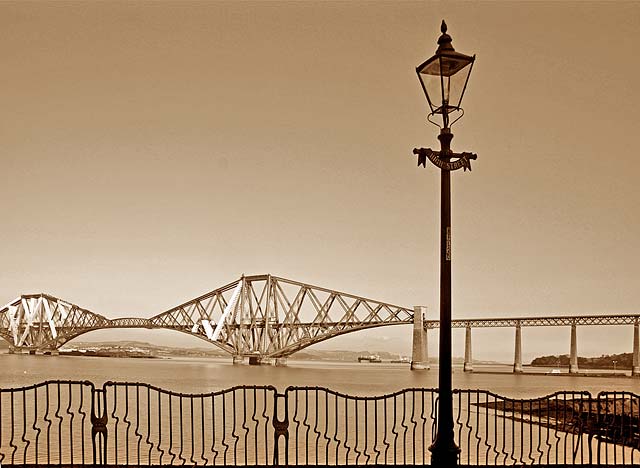 Lamp Post and Forth Bridge, from High Street, Queensferry