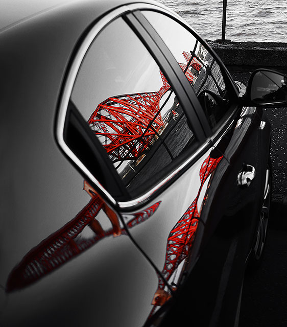 Reflections of the Forth Bridge (in a car parked at Queensferry) -  October 29, 2013