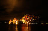 The Forth Bridge, floodlit - February 2014