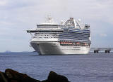 Cruise Liner 'Ruby Princess' moored near the Forth Bridge  -  North QUeensferry