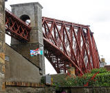 The Forth Bridge and Flag  -  North Queensferry