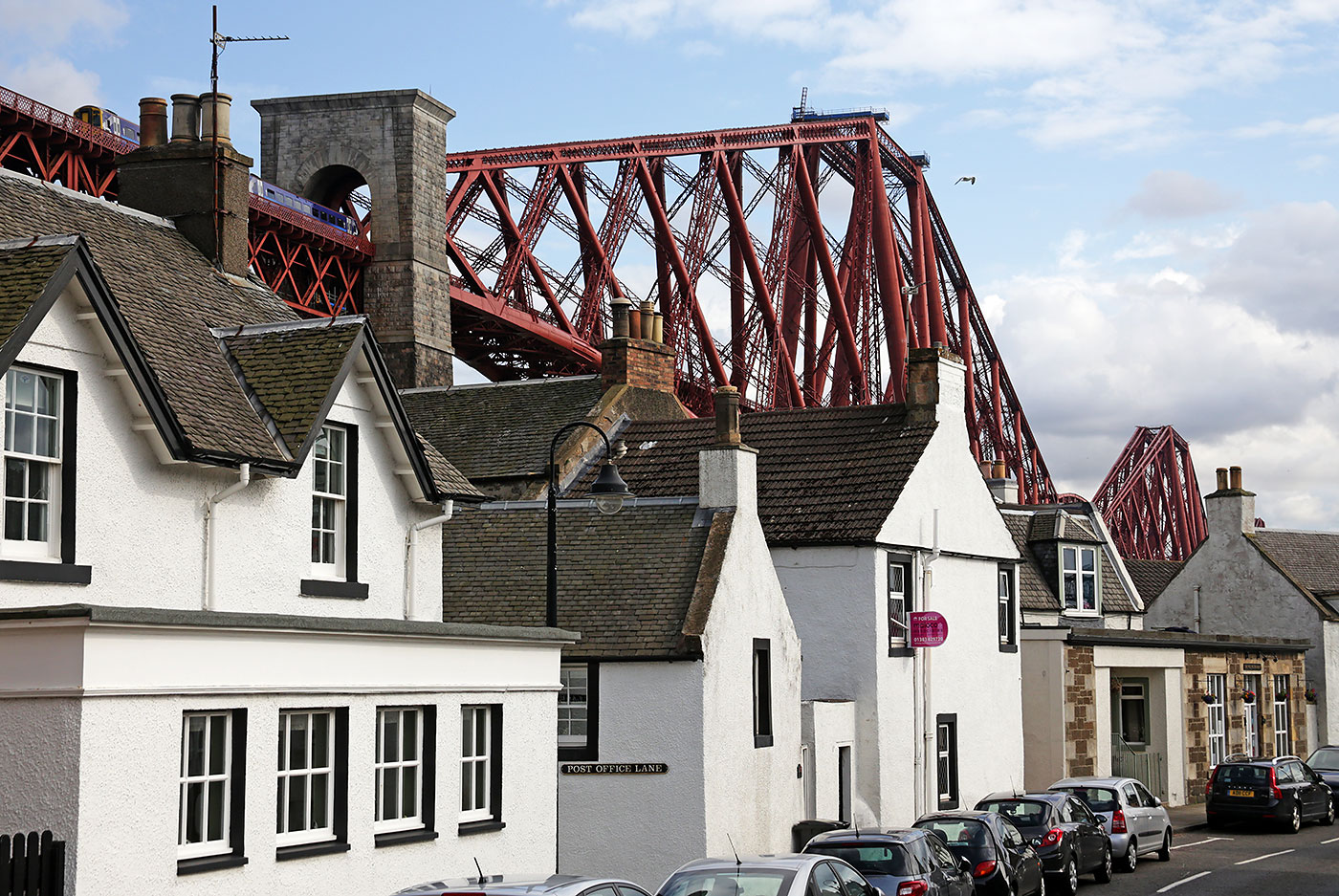 The Forth Bridge towering above the Houses  -  North Queensferry