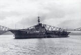 HMS Implacable at the Forth Bridge  -  early 1950s