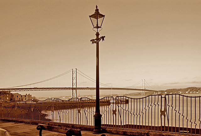 Lamp Post and Forth Road Bridge, from High Street, Queensferry