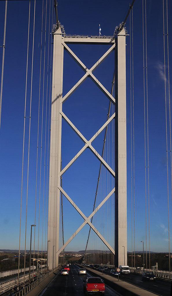 Forth Road Bridgeflying the Saltire for St Andrew's Day, 30 November 2014