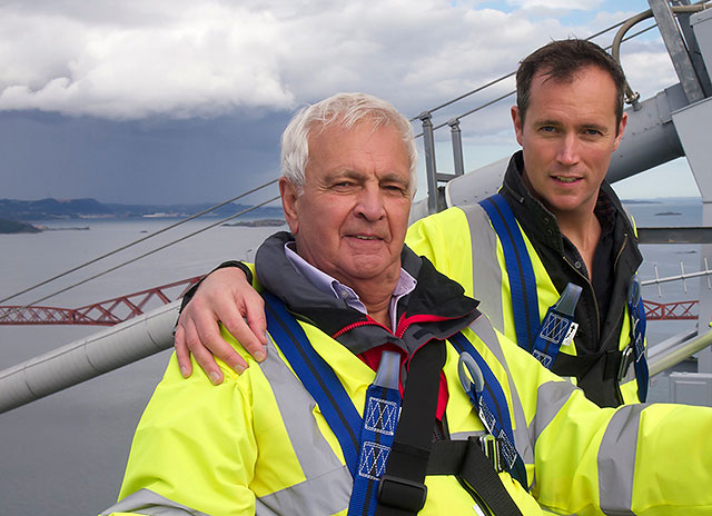 Derek Freeman and his Youngest Son at the Top of the South Tower  -  2014