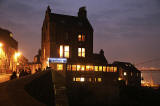 Forth Road Bridge 50th Anniversary Celebrations, September 2014  -  La Barca Restaurant, South Queensferry and the start of the Torchlight Procession across the Forth Road Bridge