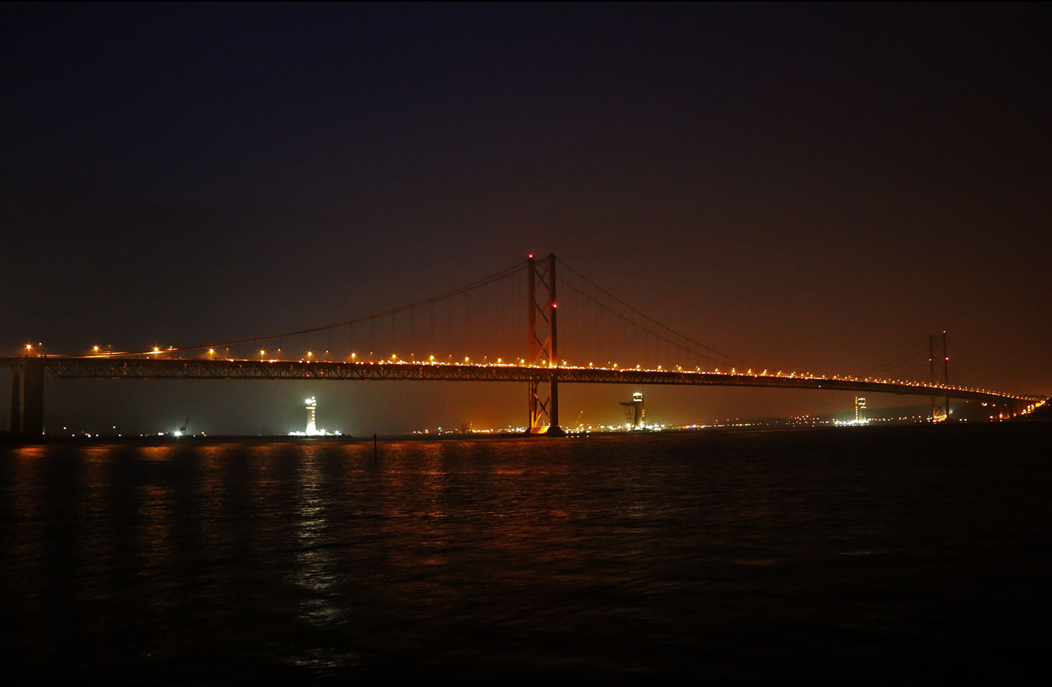 Forth Road Bridge 50th Anniversary Celebrations, September 2014  - The Torchlight Procession across the Forth Road Bridge