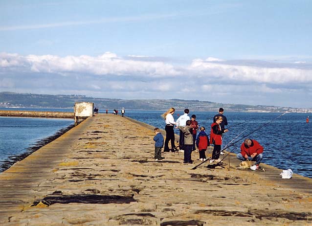 Granton's Eastern Breakwater  -  A busy scene on a fine Autumn day  -  6 Octppber 2002