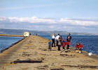 Granton's Eastern Breakwater  -  A busy scene on a fine Autumn day  -  6 Octppber 2002