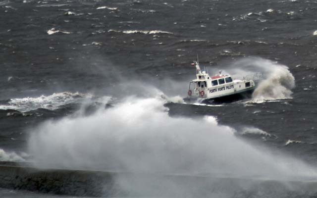 Forth Ports Pilots' boat and Granton Eastern Breakwater