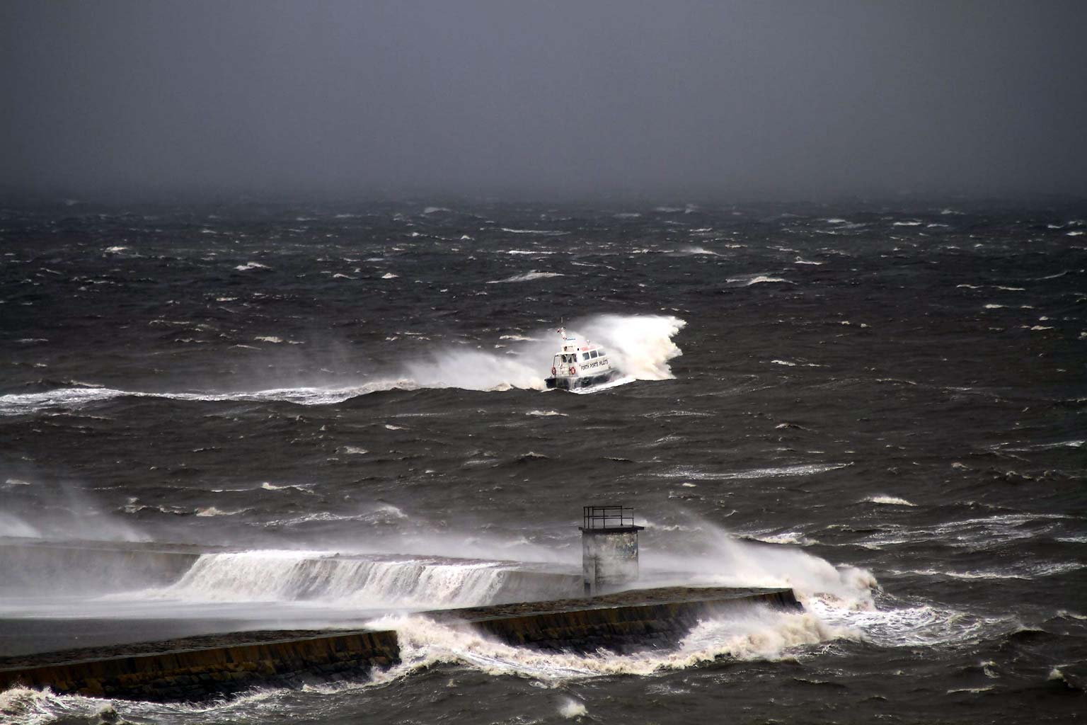 Forth Ports Pilots' boat and Granton Eastern Breakwater