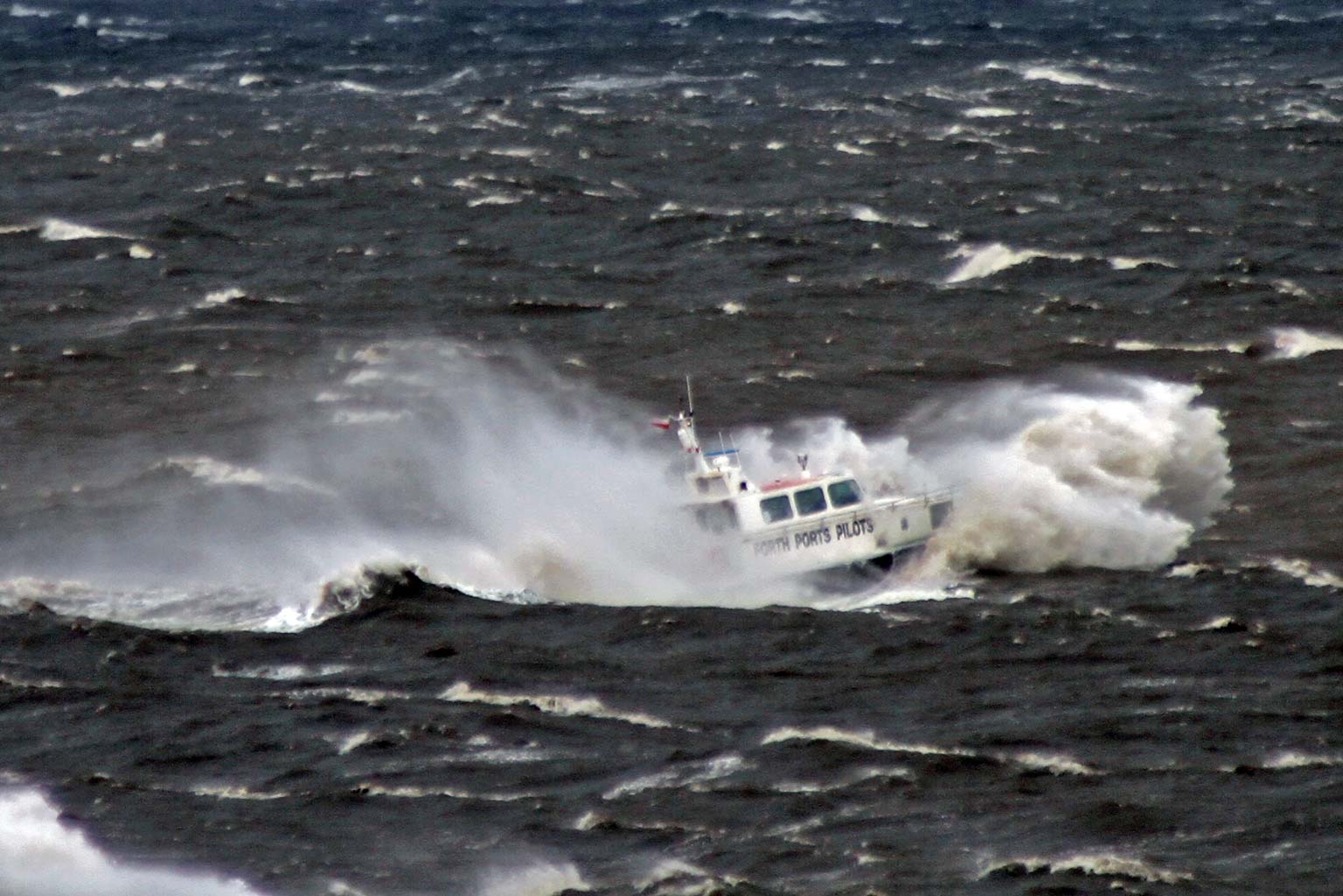 Forth Ports Pilots' boat soon after leaving Granton Harbour