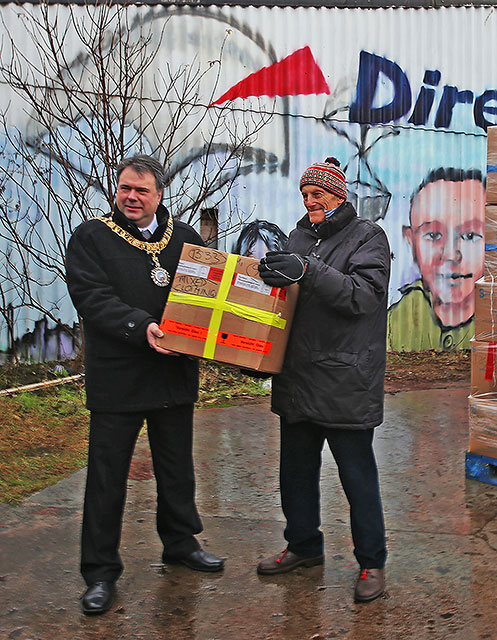 Direct Aid Depot at West Harbour Road, Granton  -  Aid is about to leave for Syria  -  Christmas 2013