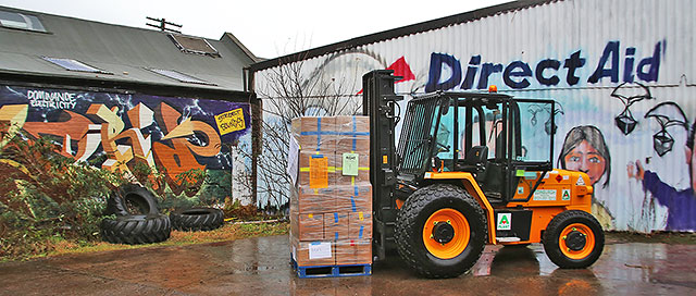 Direct Aid Depot at West Harbour Road, Granton  -  Aid is about to leave for Syria  -  Christmas 2013