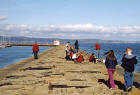 Granton's Eastern Breakwater  -  A busy scene on a fine Autumn day  -  6 Octppber 2002