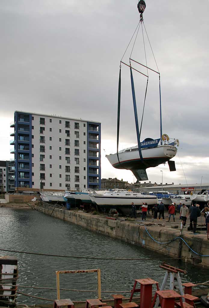 Granton Harbour - October 27, 2007  -  The day that boats were lifted out of the harbour for the winter