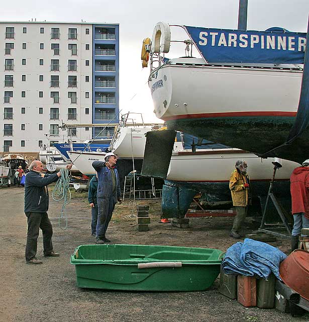 Granton Harbour - October 27, 2007  -  The day that boats were lifted out of the harbour for the winter