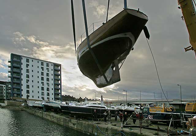 Granton Harbour - October 27, 2007  -  The day that boats were lifted out of the harbour for the winter