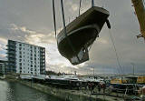 Granton Harbour - October 27, 2007  -  The day that boats were lifted out of the harbour for the winter