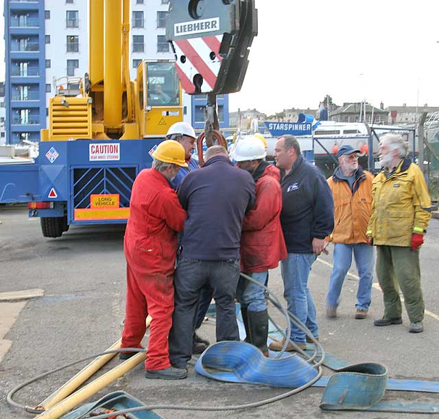 Granton Harbour - October 27, 2007  -  The day that boats were lifted out of the harbour for the winter