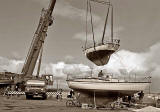 Granton Middle Pier  -  The day that yachts were lifted into the water  -  5 April 2008