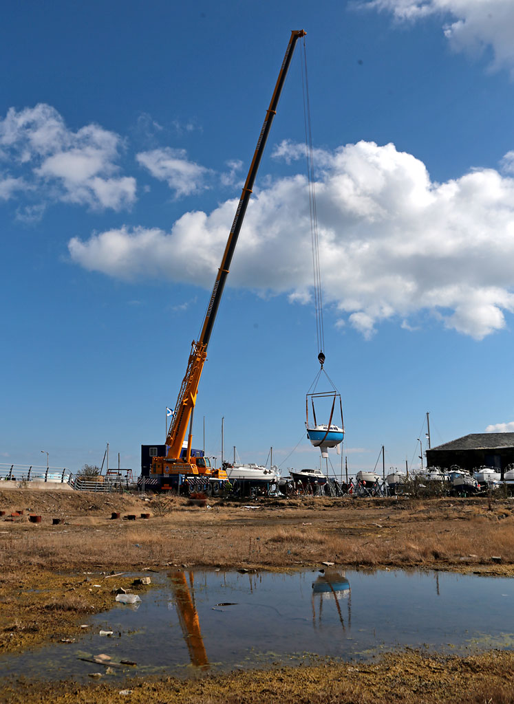 Photo taken at Granton Harbour on the day of the Forth Corinthian Yacht Club 'lift-in' - 6 April 2013