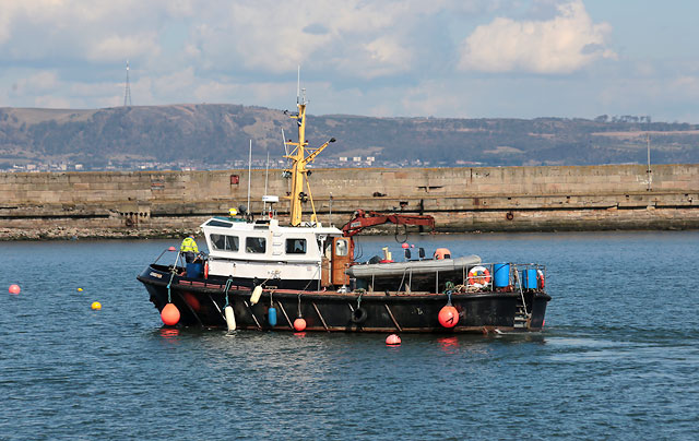 Photo taken at Granton Harbour on the day of the Forth Corinthian Yacht Club 'lift-in' - 6 April 2013