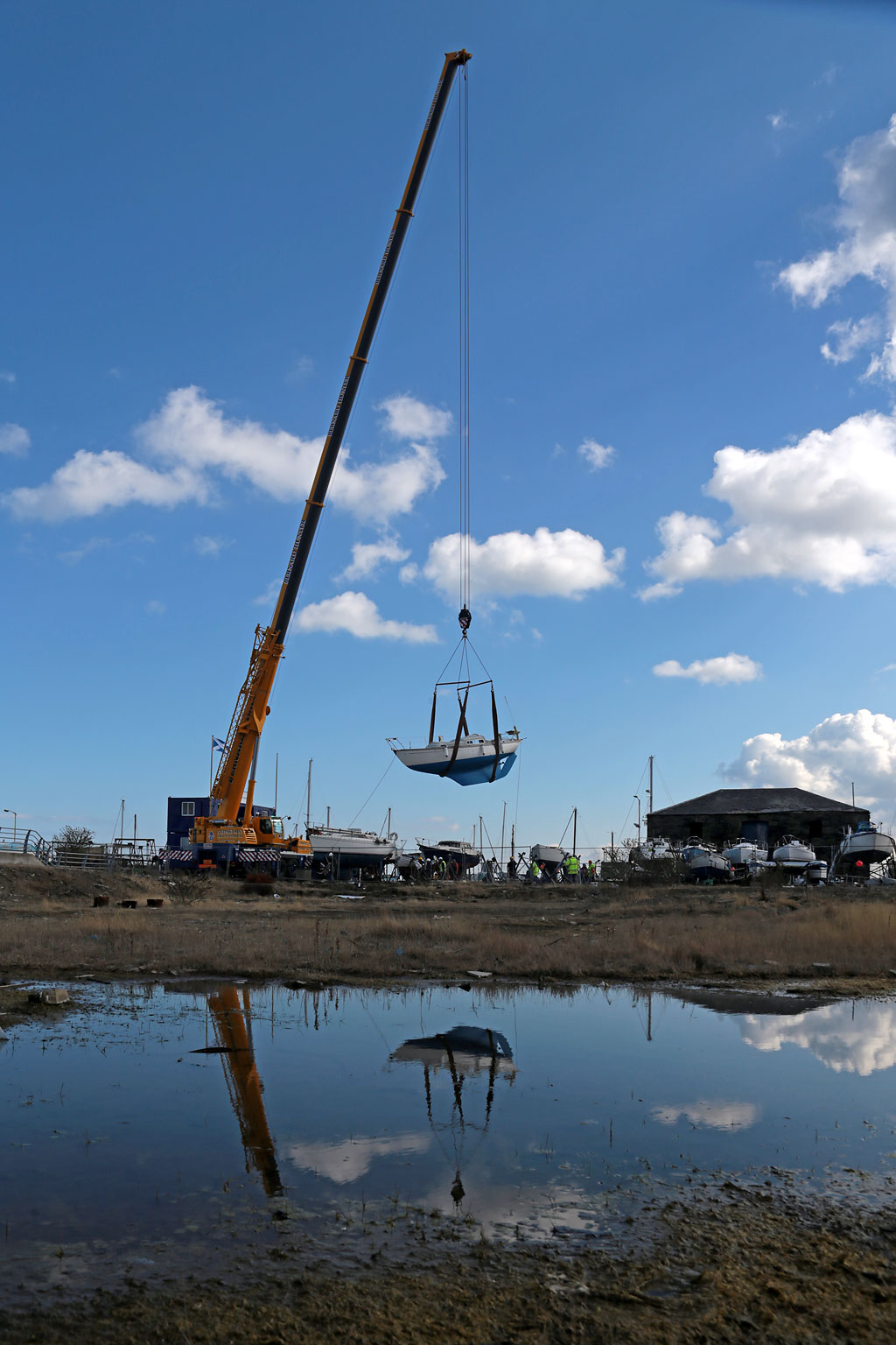 Photo taken at Granton Harbour on the day of the Forth Corinthian Yacht Club 'lift-in' - 6 April 2013