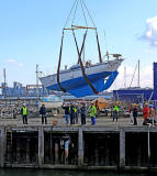 Photo taken at Granton Harbour on the day of the Forth Corinthian Yacht Club 'lift-in' - 6 April 2013