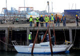 Photo taken at Granton Harbour on the day of the Forth Corinthian Yacht Club 'lift-in' - 6 April 2013