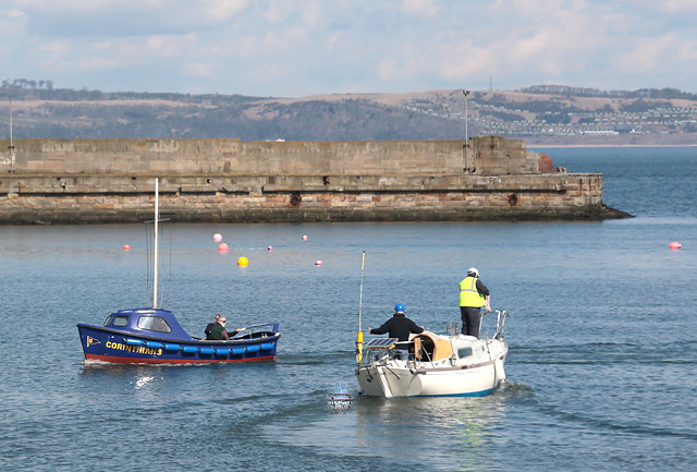 Photo taken at Granton Harbour on the day of the Forth Corinthian Yacht Club 'lift-in' - 6 April 2013