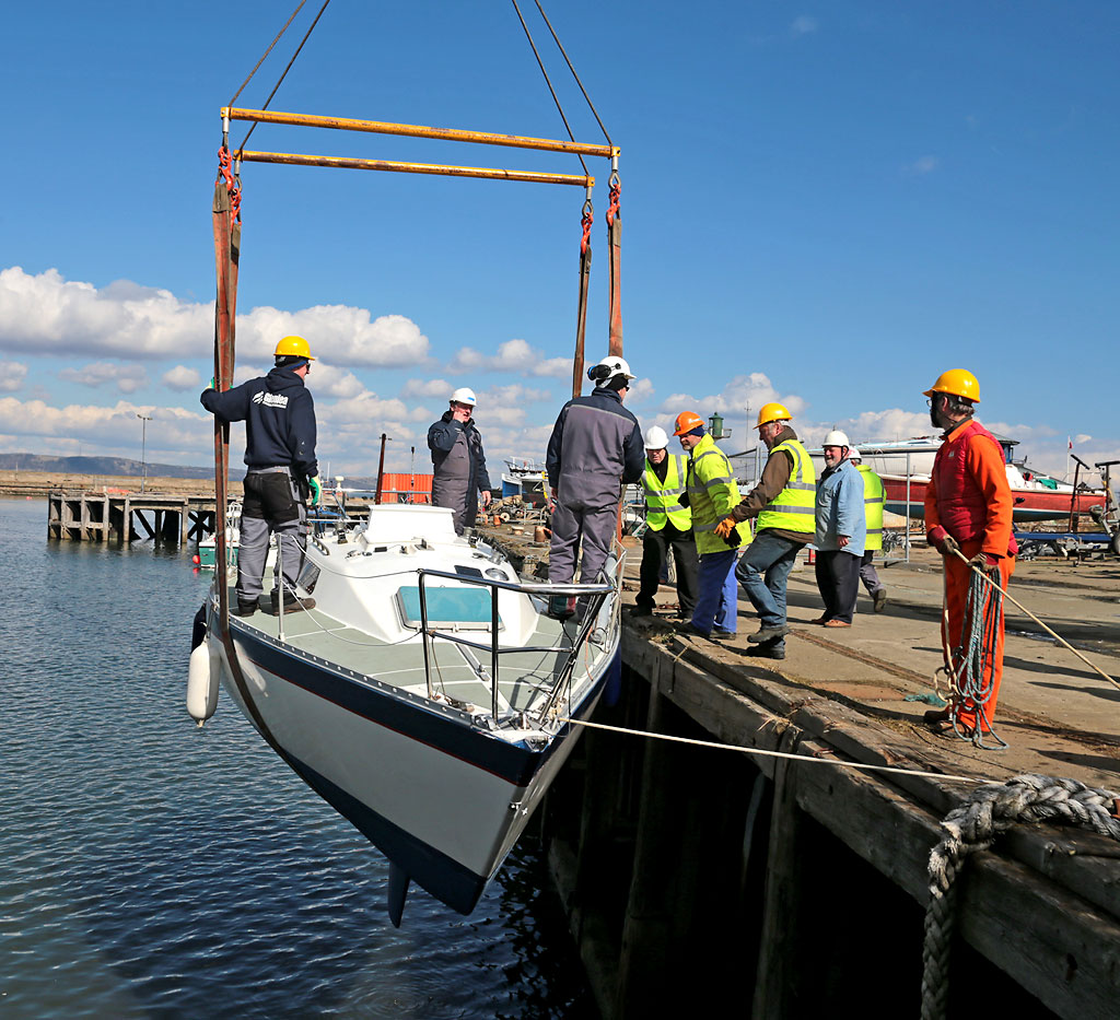 Photo taken at Granton Harbour on the day of the Forth Corinthian Yacht Club 'lift-in' - 6 April 2013