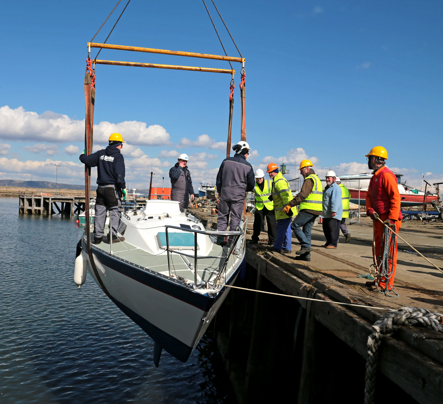 Photo taken at Granton Harbour on the day of the Forth Corinthian Yacht Club 'lift-in' - 6 April 2013