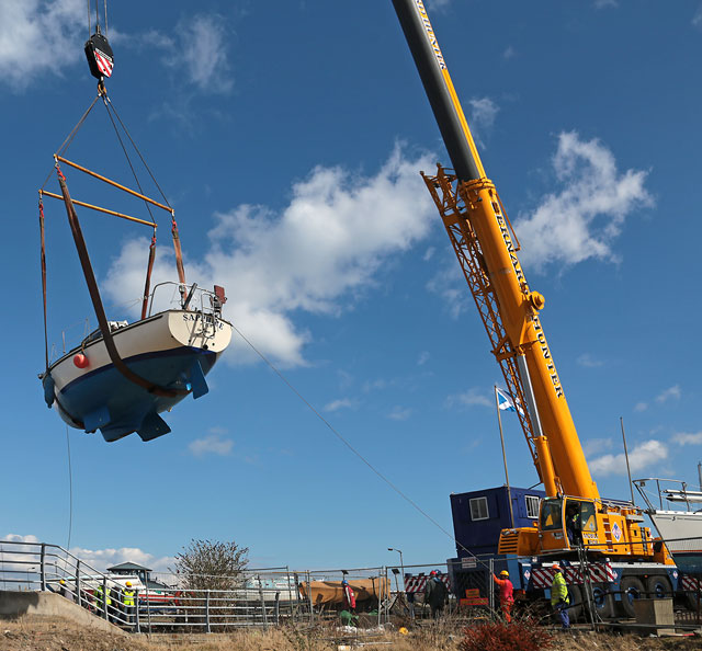 Photo taken at Granton Harbour on the day of the Forth Corinthian Yacht Club 'lift-in' - 6 April 2013