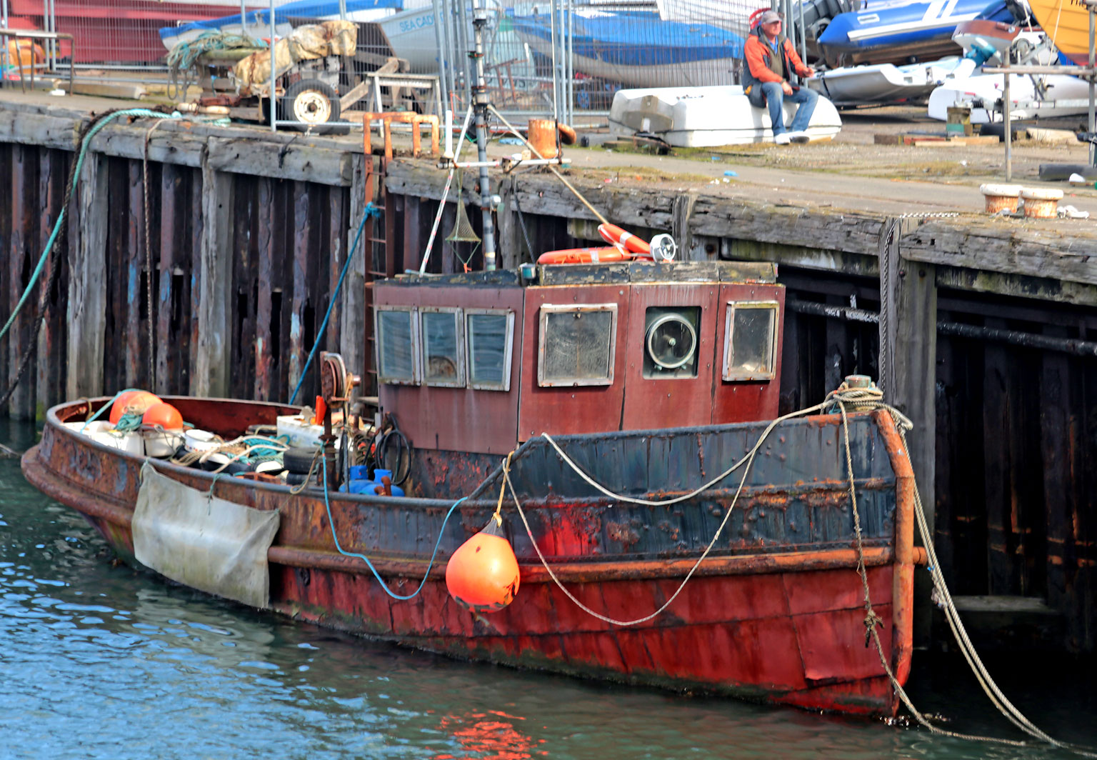 Photo taken at Granton Harbour on the day of the Forth Corinthian Yacht Club 'lift-in' - 6 April 2013