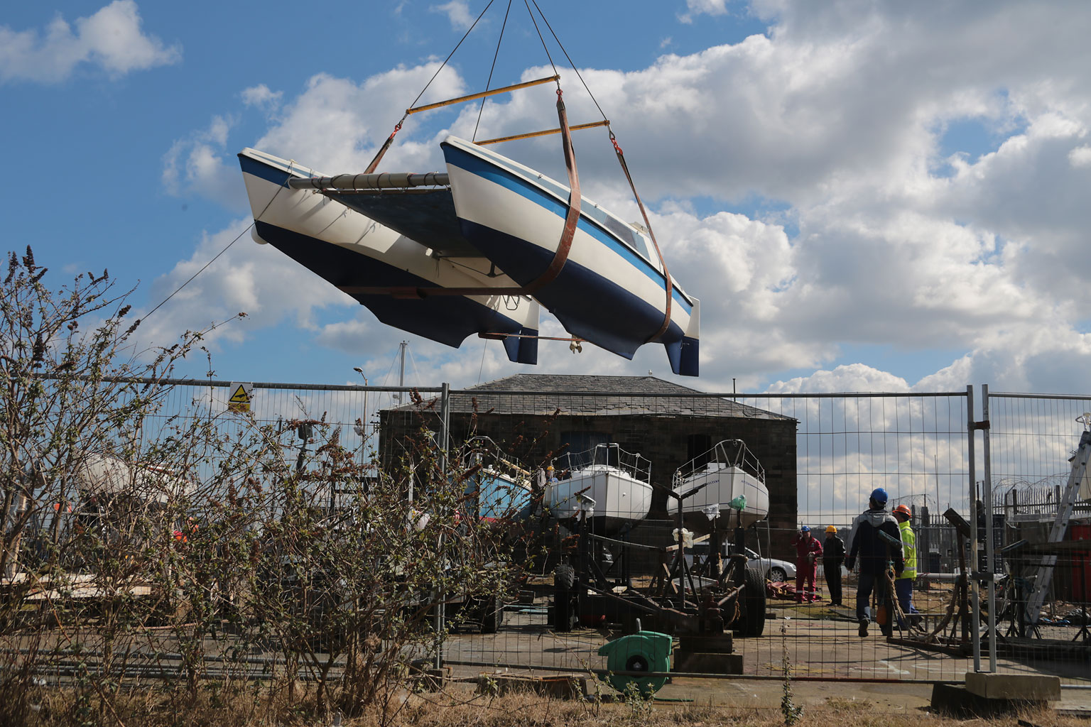 Photo taken at Granton Harbour on the day of the Forth Corinthian Yacht Club 'lift-in' - 6 April 2013