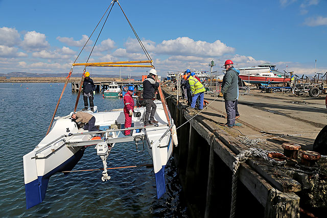 Photo taken at Granton Harbour on the day of the Forth Corinthian Yacht Club 'lift-in' - 6 April 2013